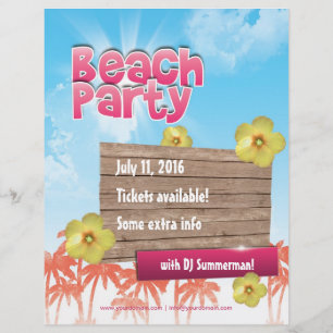 Beach Party flyer - one sided, fully customizable