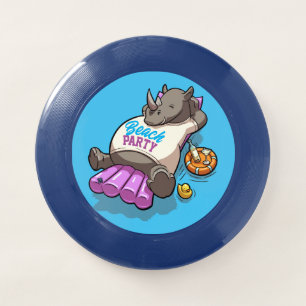 Beach Party Funny Rhino Swimming Pool Cartoon Wham-O Frisbee