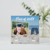 Beach Party Graduation Photo Invitation (Standing Front)