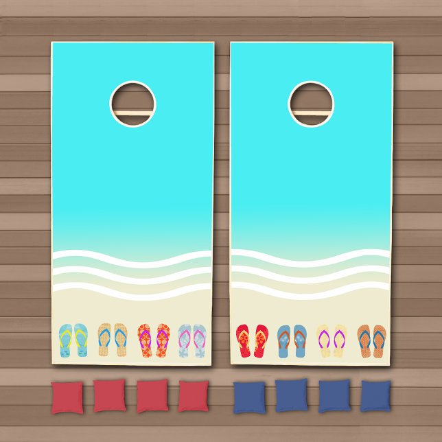 Beach Party Happy Birthday Autograph Cornhole Set (Creator Uploaded)