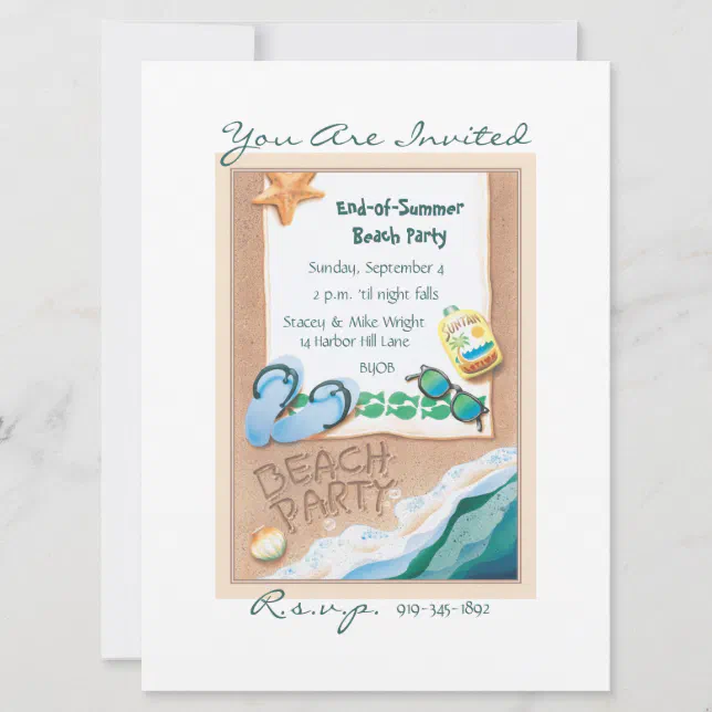 Beach Party © Invitation | Zazzle