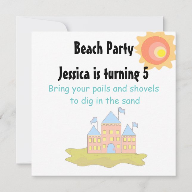 Beach Party Invitation (Front)
