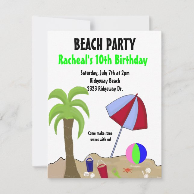 Beach Party Invitation (Front)