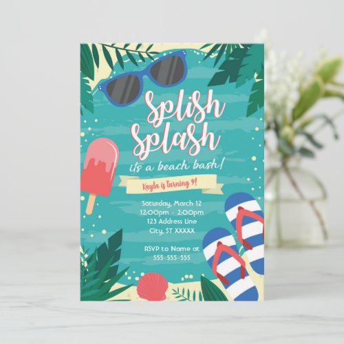  Beach Party Invitation