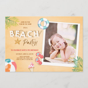 Beach Party Invitation Beach Birthday BBQ Summer
