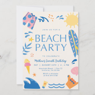 Beach Party Invitation Sun and Surf Party Invite
