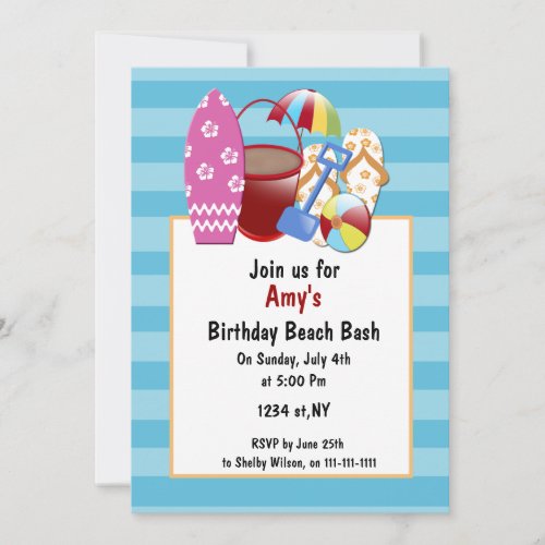 Beach Party Invitations