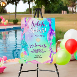 Beach party mermaid tails Kids birthday welcome Foam Board