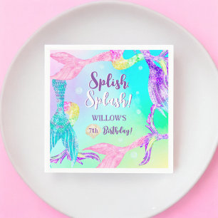 Beach party mermaid tails ocean Kids birthday Napkins