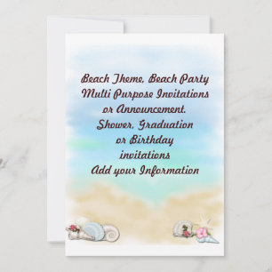 Beach Party Multi purpose Invitation Announcement