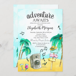 Beach Party Palms Invitation