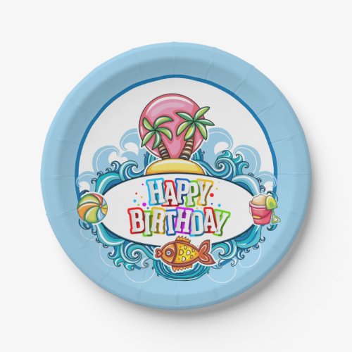 Beach Party Paper Plate
