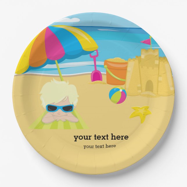 Beach party paper plates (Front)