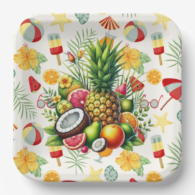 Beach Party  Paper Plates (Front)