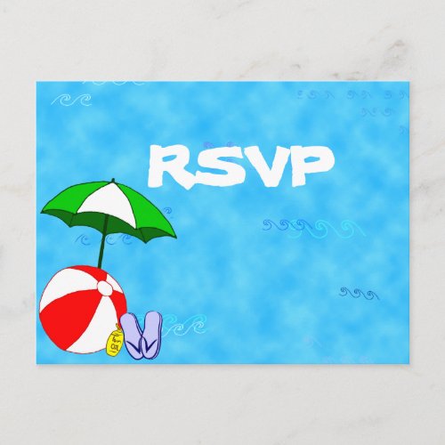Beach Party RSVP Custom Postcard