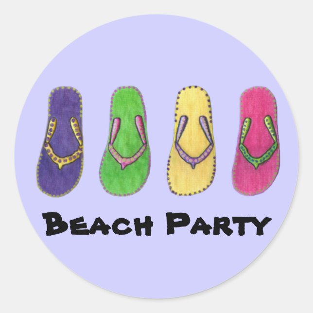 Beach Party Sandals Stickers (Front)