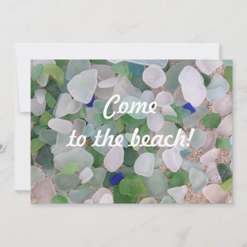 Beach Party Sea Glass Invitation