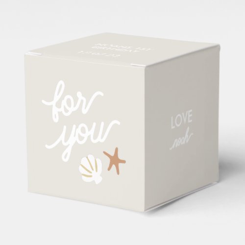 Beach Party Seashell Starfish Personalized Favor Boxes