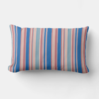 Beach Party Stripes 01 (vertical Stripes) Lumbar Pillow