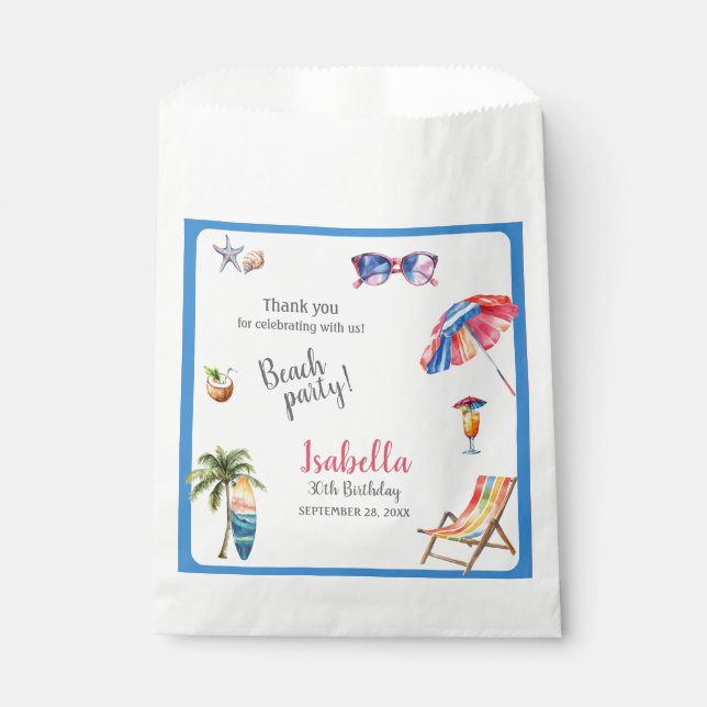 Beach Party Tropical Summer Favor Bag (Front)