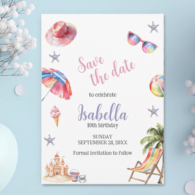 Beach Party Tropical Summer Save The Date (Creator Uploaded)