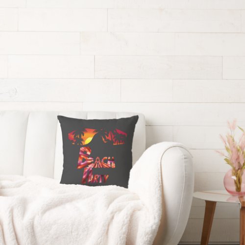  Beach Party Vacat Throw Pillow