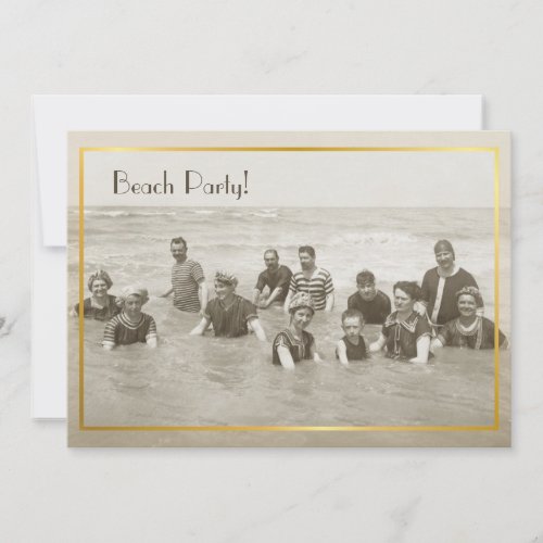 Beach Party vintage photo Personalized Announcement