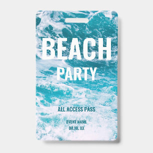 Beach Party VIP All Access Summer Party Badge