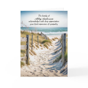 Beach Path In Sand Sympathy Thank You Card