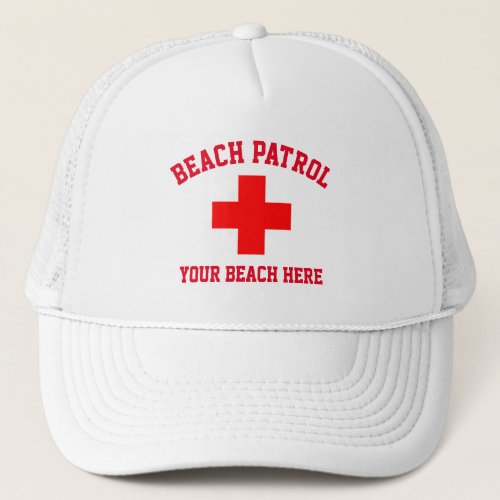 Beach Patrol Lifeguard Personalize Trucker Hat