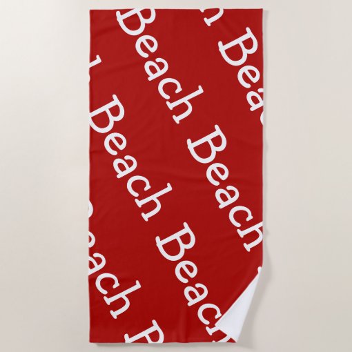 Beach Pattern Red And White Beach Towel Zazzle