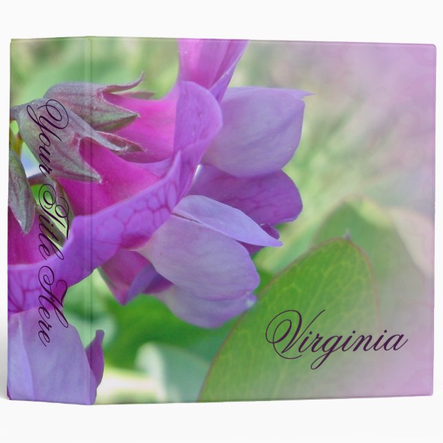 Beach Pea - Lathyrus japonicus - Wildflower 3 Ring Binder (Front/Spine)