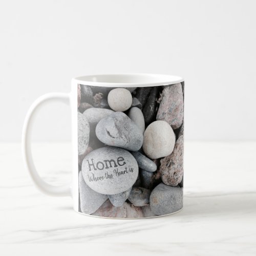 Beach Pebble Nature home is where the heart is Coffee Mug