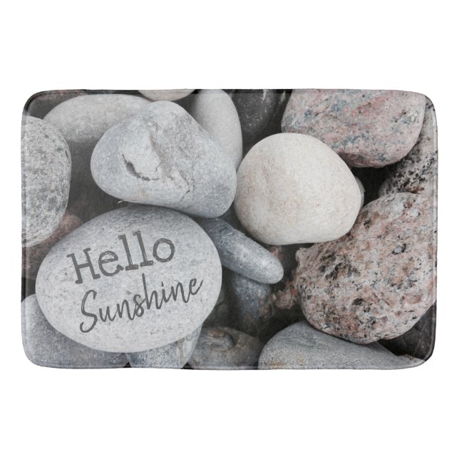 Beach Pebble Nature Photo Inspirational Bath Mat (Front)