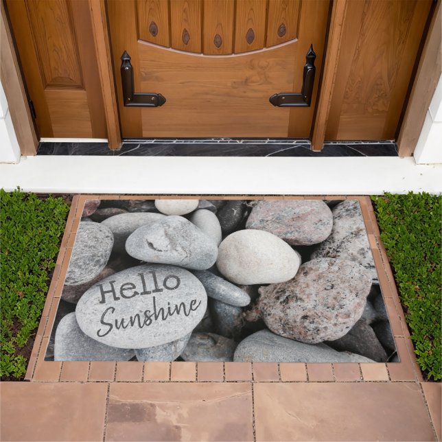 Beach Pebble Nature Photo Inspirational Doormat (Outdoor)
