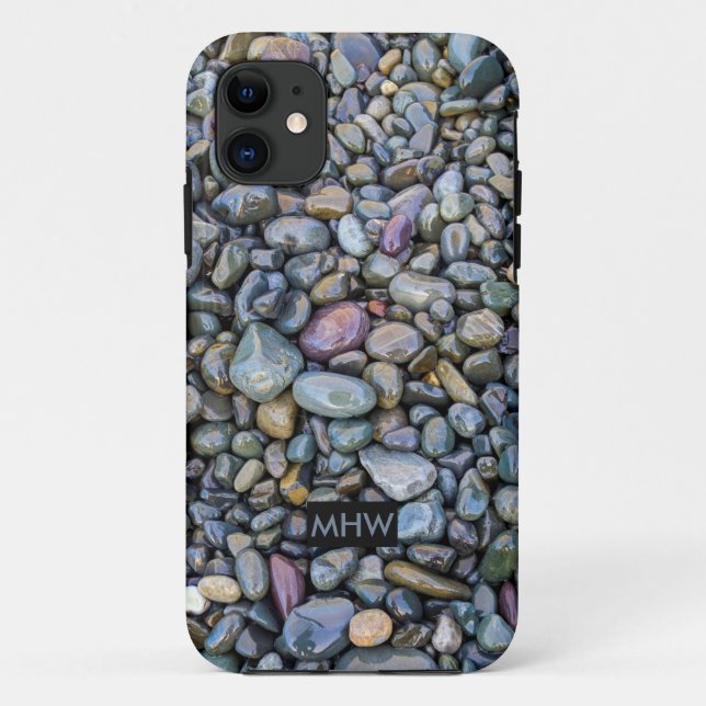 Beach Pebbles custom monogram phone cases (Back)