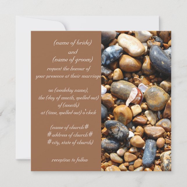 beach pebbles invitation (Front)