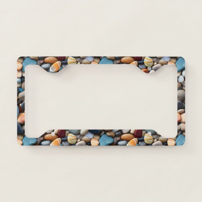 Beach Pebbles License Plate Frame (Front)