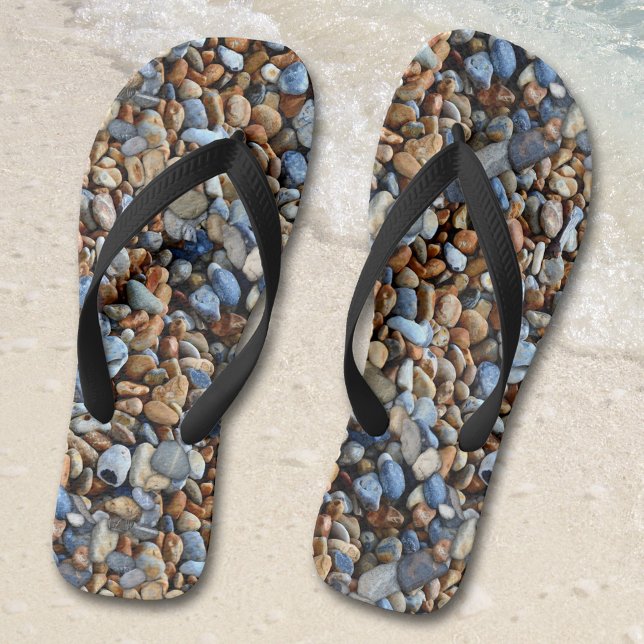 Beach Pebbles Pattern Flip Flops (Flip flops featuring a pattern with beach pebbles)