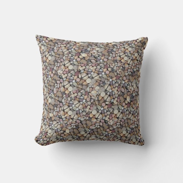 Beach pebbles throw pillow (Front)