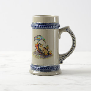 beach penguin beer stein