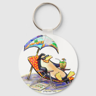 beach penguin keychain