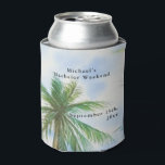 Beach Personalized Can Cooler | Bachelor Weekend<br><div class="desc">Beach Personalized Can Cooler | Bachelor Weekend These Beach Personalized Can Coolers are the perfect keepsakes for your friends to remember your special day. Cheers to a fun and memorable bachelor party! Add your custom wording to this design by using the "Edit this design template" boxes on the right hand...</div>