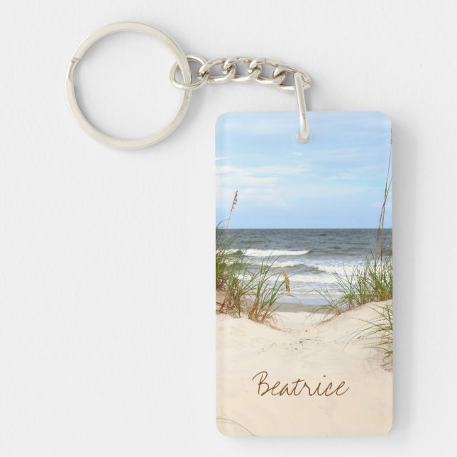Beach Personalized Keychain (Front)