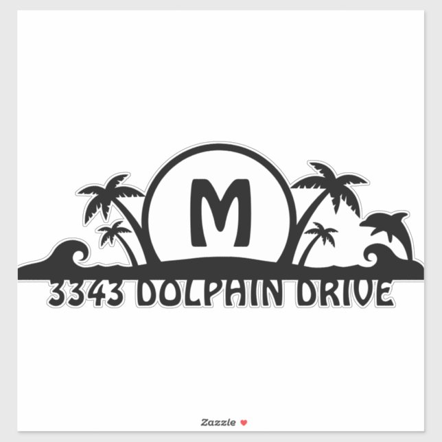 Beach Personalized Mailbox Address Sticker (Sheet)