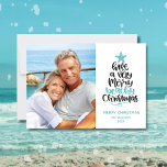 Beach Photo Christmas Card<br><div class="desc">Fun and modern beach Christmas cards feature hand-lettered typography "Have a very merry beachy Christmas" alongside your family photo. Personalize with your greeting and family name.</div>