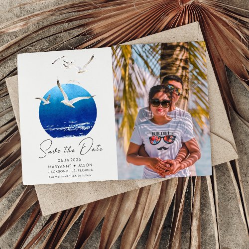 Beach Photo Coastal Wedding Save The Date