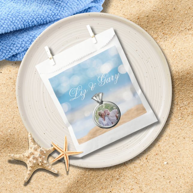 Beach Photo Destination Wedding  Favor Bag (Creator Uploaded)