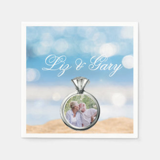 Beach Photo Destination Wedding Napkins