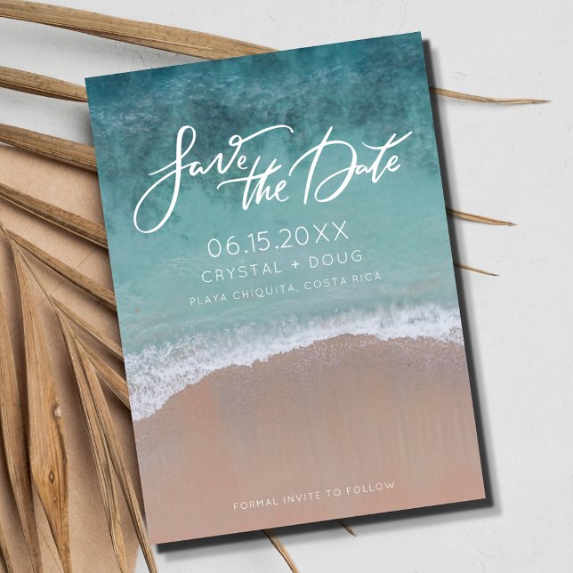Beach Photo Destination Wedding Save the Date (Beach Photo Destination Wedding Save the Date)